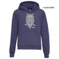Sweatshirt à capuche enfant Hibou Zooparc de Tregomer + Clous Cuivre Heather Sport Dark Navy 7/8 ans