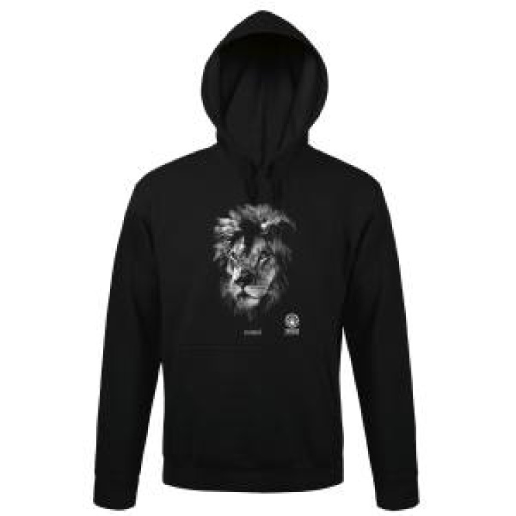 Sweatshirt &agrave; capuche enfant Kassai (Mod&egrave;le Exclusif) Gamme Black Zoo de Thoiry Jet Black 9/11 ans