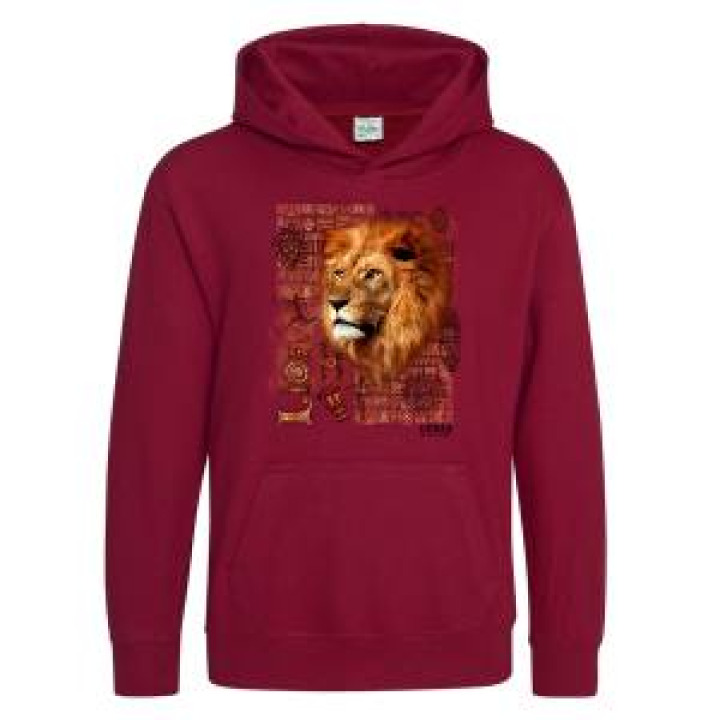 Sweatshirt à capuche enfant Lion Intemporel Cerza  transfert Col Cerza Red Hot Chili 78 ans