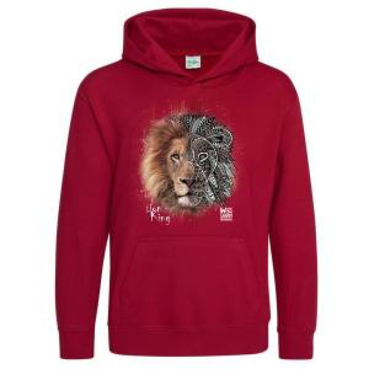 Sweatshirt à capuche enfant Lion Native Tribes Safari de Peaugres Red Hot Chili 56 ans