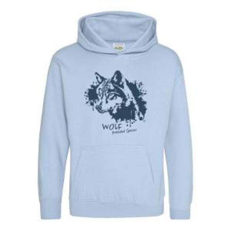 Sweatshirt &agrave; capuche enfant Loup Gamme Splash Sky Blue 9/11 ans