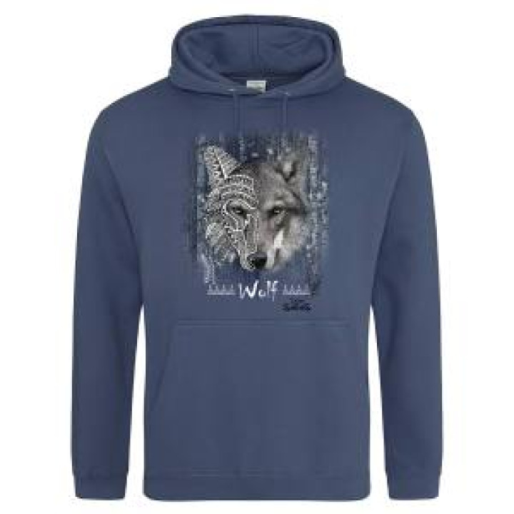 Sweatshirt à capuche enfant Loup Native Tribes Zoo des Sables dOlonne Airforce Blue 911 ans