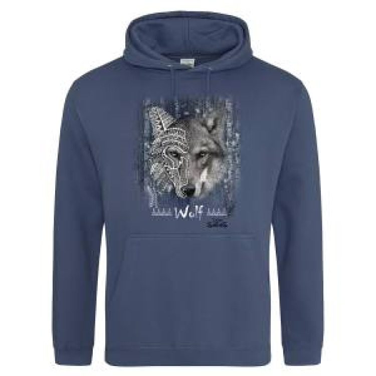 Sweatshirt à capuche enfant Loup Native Tribes Zoo des Sables d’Olonne Airforce Blue 7/8 ans