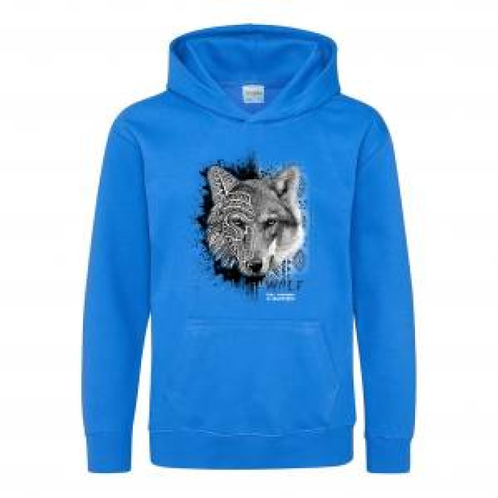 Sweatshirt à capuche enfant Loup Tribes Parc Animalier dAuvergne Sapphire Blue 911 ans