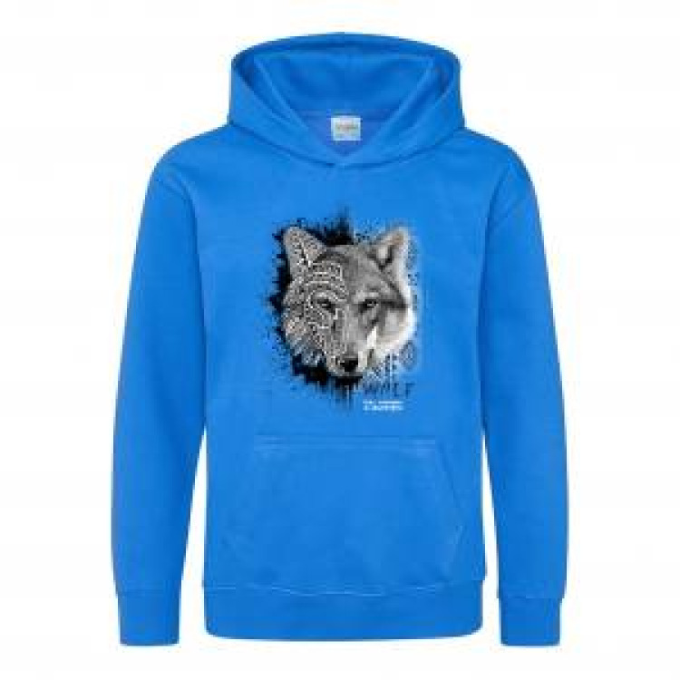Sweatshirt à capuche enfant Loup Tribes Parc Animalier d’Auvergne Sapphire Blue 7/8 ans