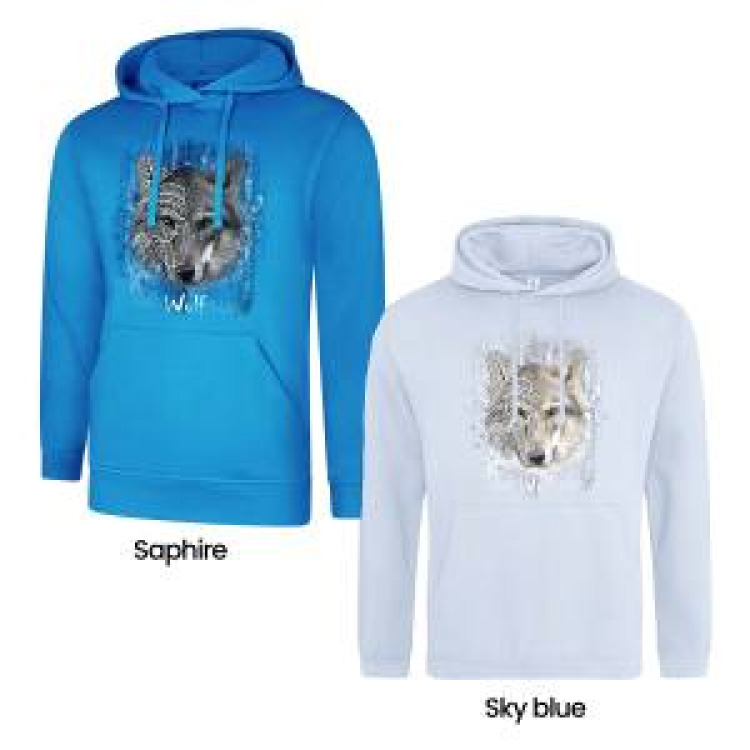Sweatshirt &agrave; capuche enfant Loup Tribes Sapphire Blue 3/4 ans