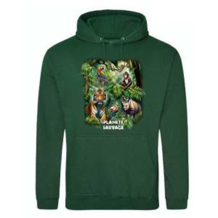 Sweatshirt à capuche enfant Multi Animaux Planète Sauvage Deep Black 78 ans