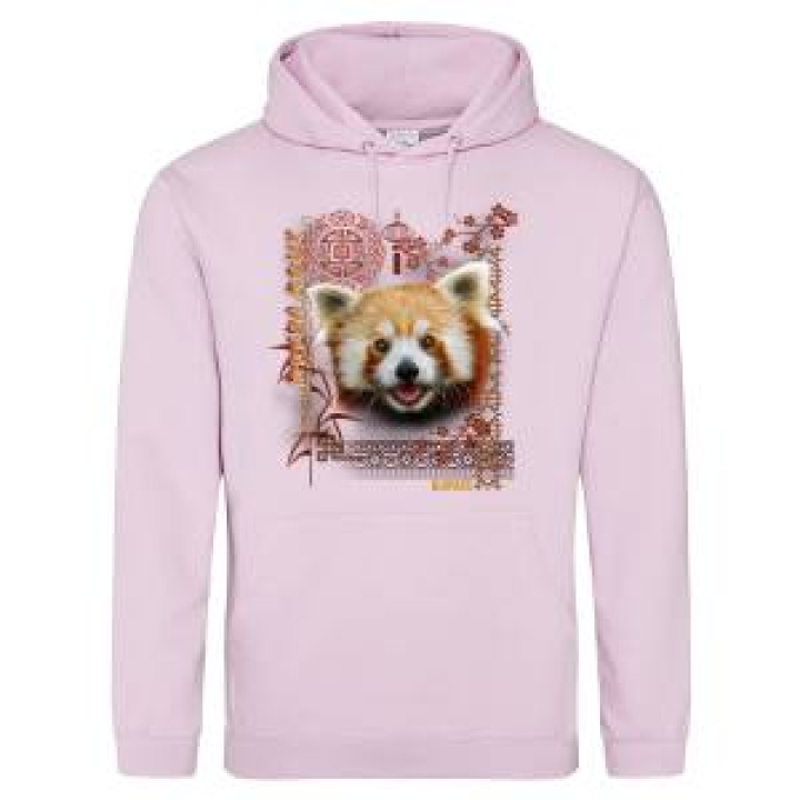 Sweatshirt à capuche enfant Panda Roux Intemporel Bioparc Baby Pink 911 ans
