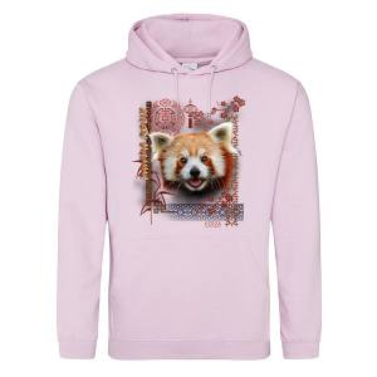 Sweatshirt &agrave; capuche enfant Panda Roux Intemporel Cerza Baby Pink 3/4 ans