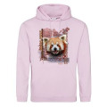 Sweatshirt &agrave; capuche enfant Panda Roux Intemporel Cerza Baby Pink 3/4 ans