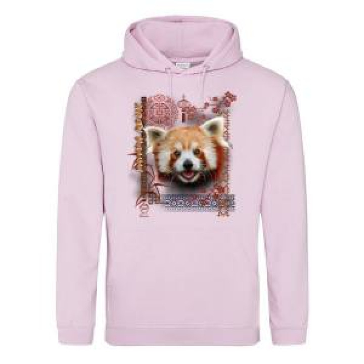 Sweatshirt à capuche enfant Panda Roux Intemporel Parc Animalier des Pyrénées Baby Pink 56 ans