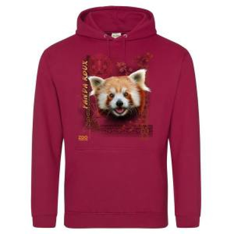 Sweatshirt &agrave; capuche enfant Panda Roux Intemporel Zoo de Jurques Red Hot Chili 5/6 ans
