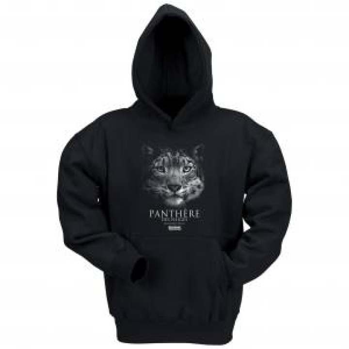 Sweatshirt à capuche enfant Panthère Gamme Black Zooparc de Tregomeur Noir 78 ans