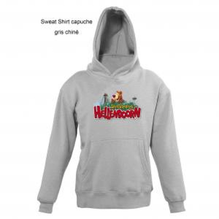 Sweatshirt à capuche enfant Personnage Garçon et Attractions Hellendoorn Gris Chiné 6 ans