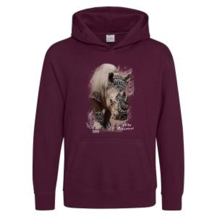 Sweatshirt à capuche enfant Rhino Natives Tribes Zoo de Thoiry  transfert Col Zoo de Thoiry Burgundy 34 ans