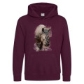 Sweatshirt &agrave; capuche enfant Rhino Natives Tribes Zoo de Thoiry + transfert Col Zoo de Thoiry Burgundy 3/4 ans