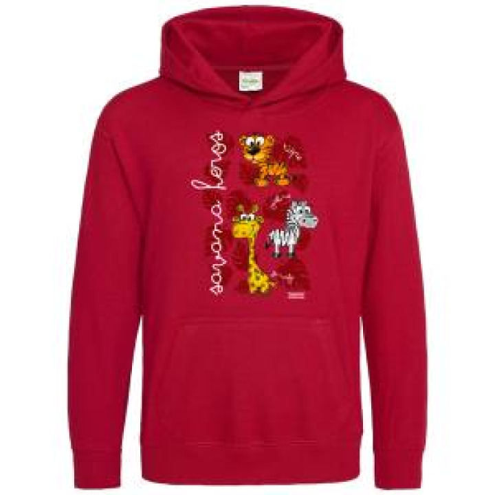 Sweatshirt à capuche enfant Savana Heros Zoo de Thoiry  transfert Col Zoo de Thoiry Baby Pink 56 ans