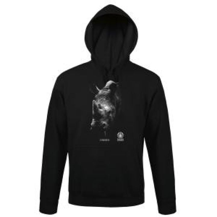 Sweatshirt à capuche enfant Unesco Modèle Exclusif Gamme Black Zoo de Thoiry Jet Black 78 ans