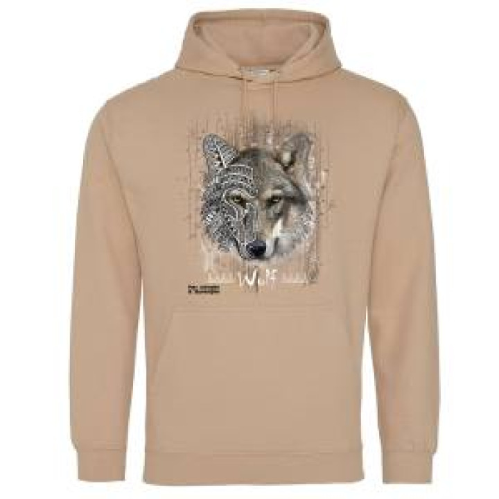 Sweatshirt à capuche femme Loup Tribes Parc Animalier dAuvergne Dusty Pink S