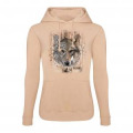 Sweatshirt à capuche femme Loup Tribes Parc Animalier d’Auvergne Peach Perfect S