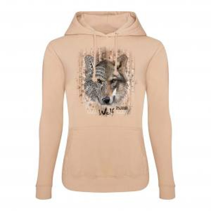 Sweatshirt à capuche femme Loup Tribes Parc Animalier dAuvergne Dusty Pink M