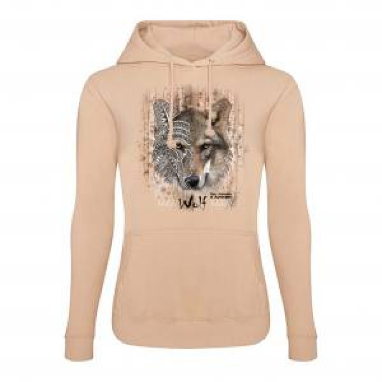 Sweatshirt à capuche femme Loup Tribes Parc Animalier d’Auvergne Dusty Pink XL