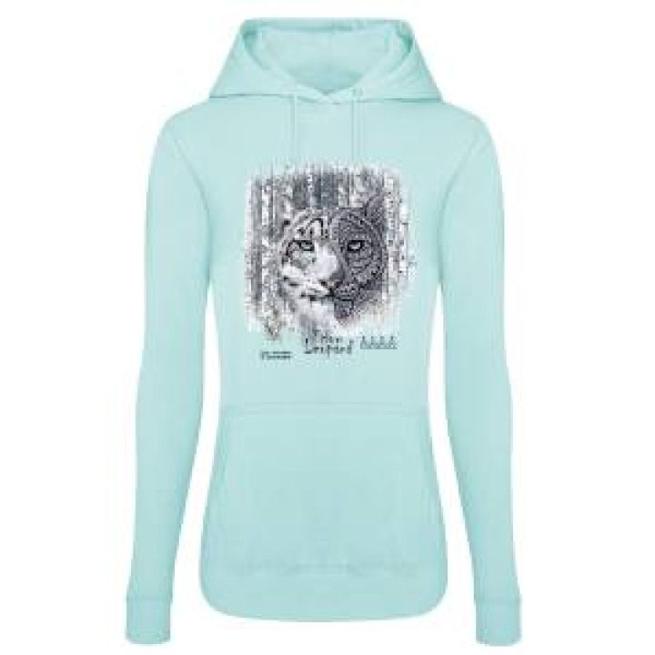 Sweatshirt à capuche femme Panthère des Neiges Native Tribes Parc Animalier dAuvergne Peppermint S