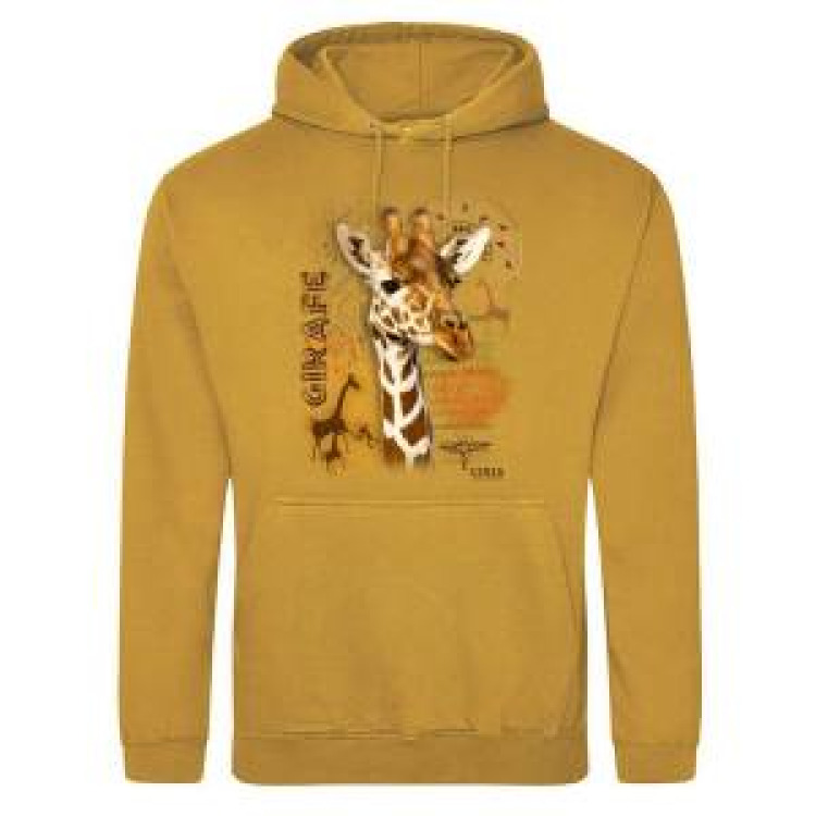 Sweatshirt &agrave; capuche Girafe Intemporel Cerza + transfert Col Cerza Mustard M