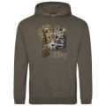 Sweatshirt à capuche Léopard Intemporel Bioparc Olive Green S