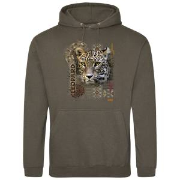 Sweatshirt à capuche Léopard Intemporel Bioparc Olive Green M