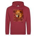 Sweatshirt &agrave; capuche Lion Intemporel Cerza + transfert Col Cerza Brick red S