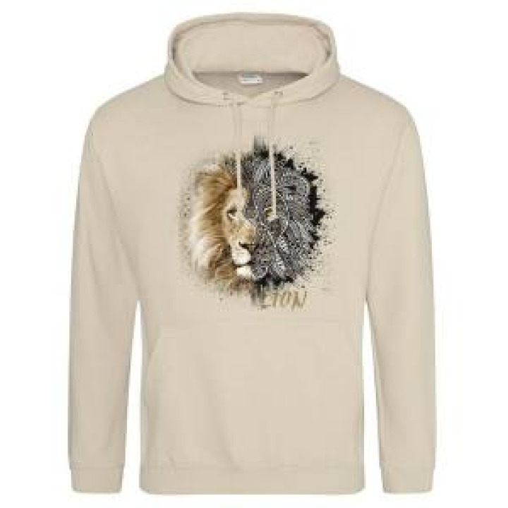 Sweatshirt à capuche Lion Native Tribes  transfert Col Amnéville Desert Sand M