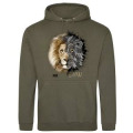 Sweatshirt &agrave; capuche Lion Native Tribes Zoo de Jurques Olive Green S
