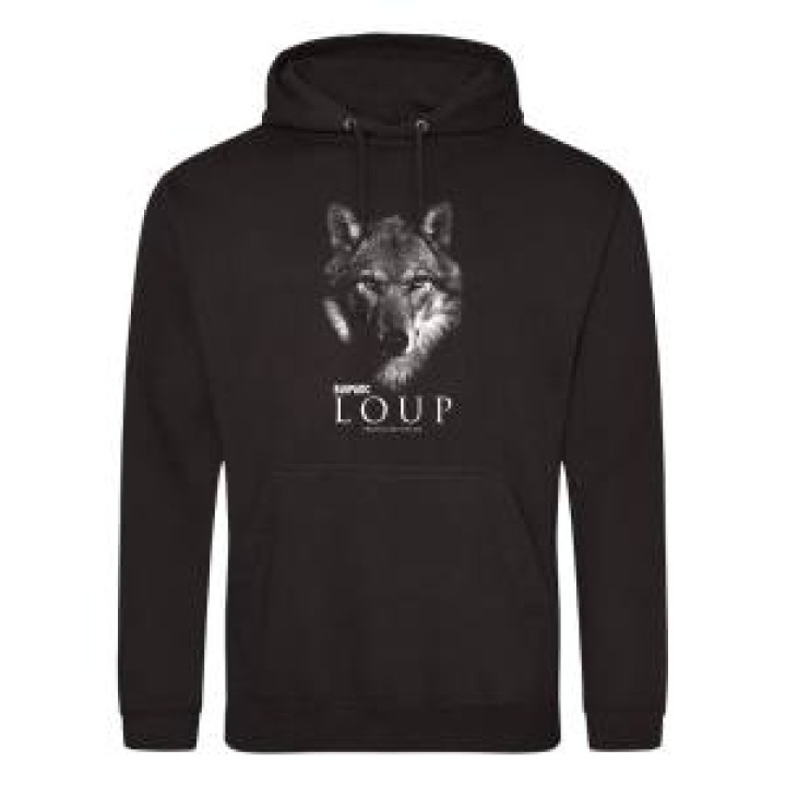 Sweatshirt à capuche Loup Gamme Black Bioparc Noir Profond M