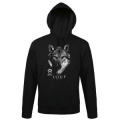 Sweatshirt à capuche Loup Gamme Black Parc Animalier des Pyrénées Noir XS