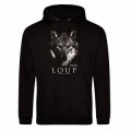 Sweatshirt à capuche Loup Gamme Black Réserve de la Haute Touche Deep Black S