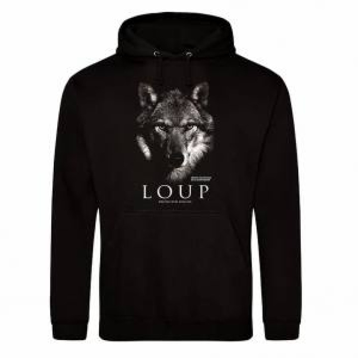 Sweatshirt à capuche Loup Gamme Black Réserve de la Haute Touche Deep Black M