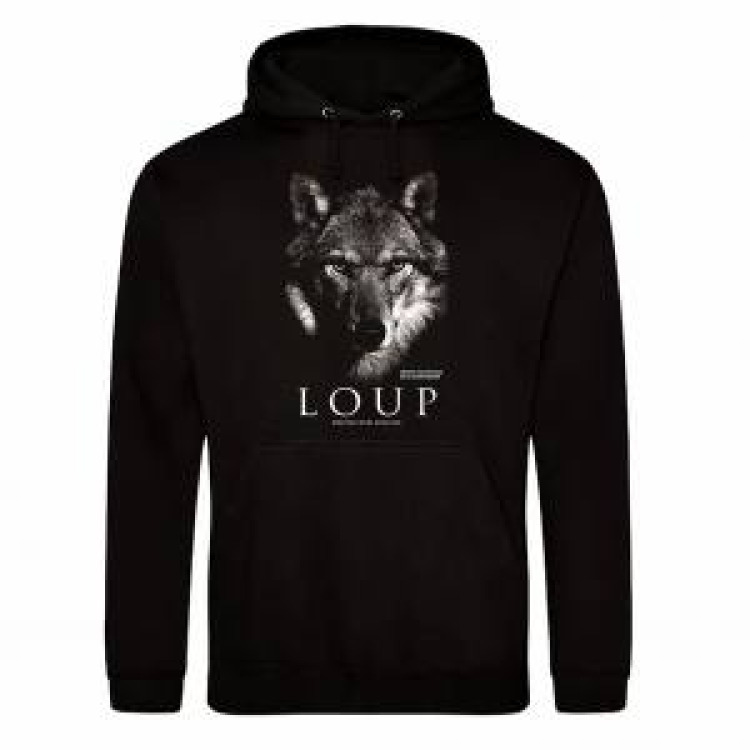 Sweatshirt à capuche Loup Gamme Black Réserve de la Haute Touche Deep Black M