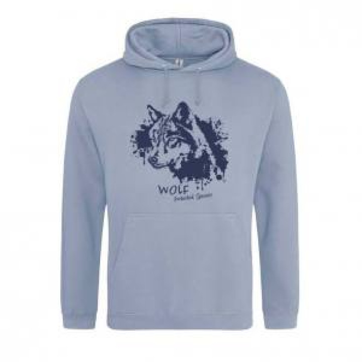 Sweatshirt à capuche Loup Gamme Splash Dusty blue S