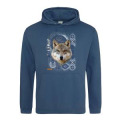 Sweatshirt à capuche Loup Intemporel Bioparc Airforce Blue S