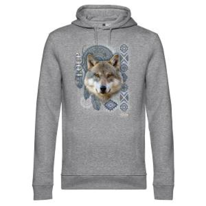 Sweatshirt à capuche Loup Intemporel Cerza  transfert Col Cerza Heather Grey S