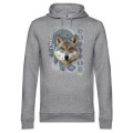 Sweatshirt &agrave; capuche Loup Intemporel Cerza + transfert Col Cerza Heather Grey S