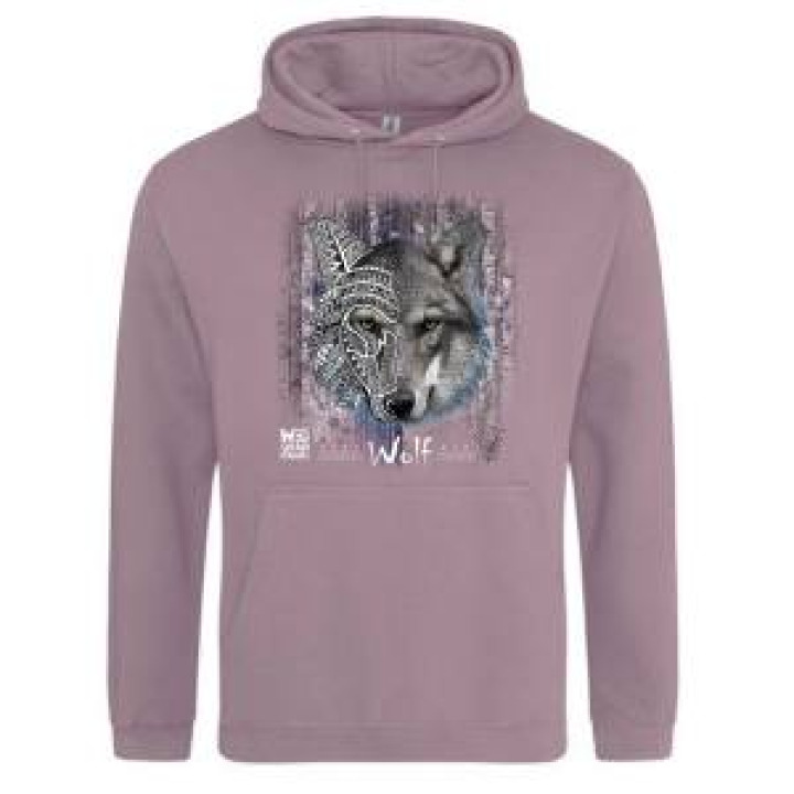 Sweatshirt à capuche Loup Native Tribes Safari de Peaugres Dusty Purple XS