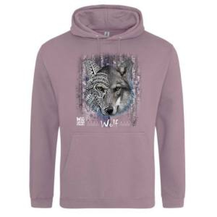 Sweatshirt à capuche Loup Native Tribes Safari de Peaugres Dusty Purple XS