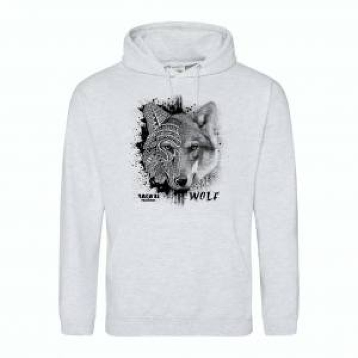 Sweatshirt à capuche Loup Native Tribes Safari de Peaugres Ash S