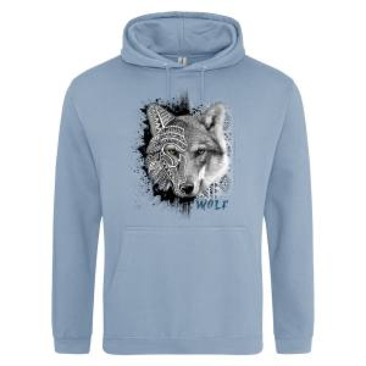 Sweatshirt à capuche Loup Natives Tribes Dusty blue S