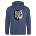 Sweatshirt &agrave; capuche Loup Natives Tribes Zoo de Jurques Airforce Blue S