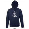 Sweatshirt &agrave; capuche M&acirc;le de Mer + Ancre French Marine XS