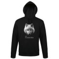 Sweatshirt &agrave; capuche Nashoba Loup (Mod&egrave;le Exclusif) Gamme Black Cerza Noir S