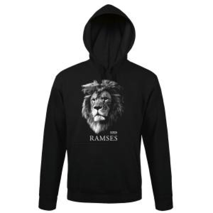 Sweatshirt à capuche Ramsès Lion Modèle Exclusif Gamme Black Cerza Noir S